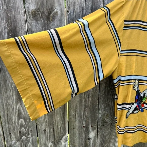 Zara Kimono Wrap Sequin Top Size Medium/Large Mustard Yellow Great Condition - Picture 9 of 12